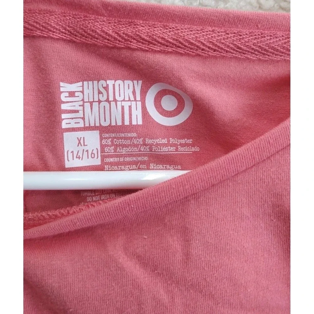 Target Black History‎ Month Kids Ruffle Sleeve Graphic Tee Size XL 14 16 Pink